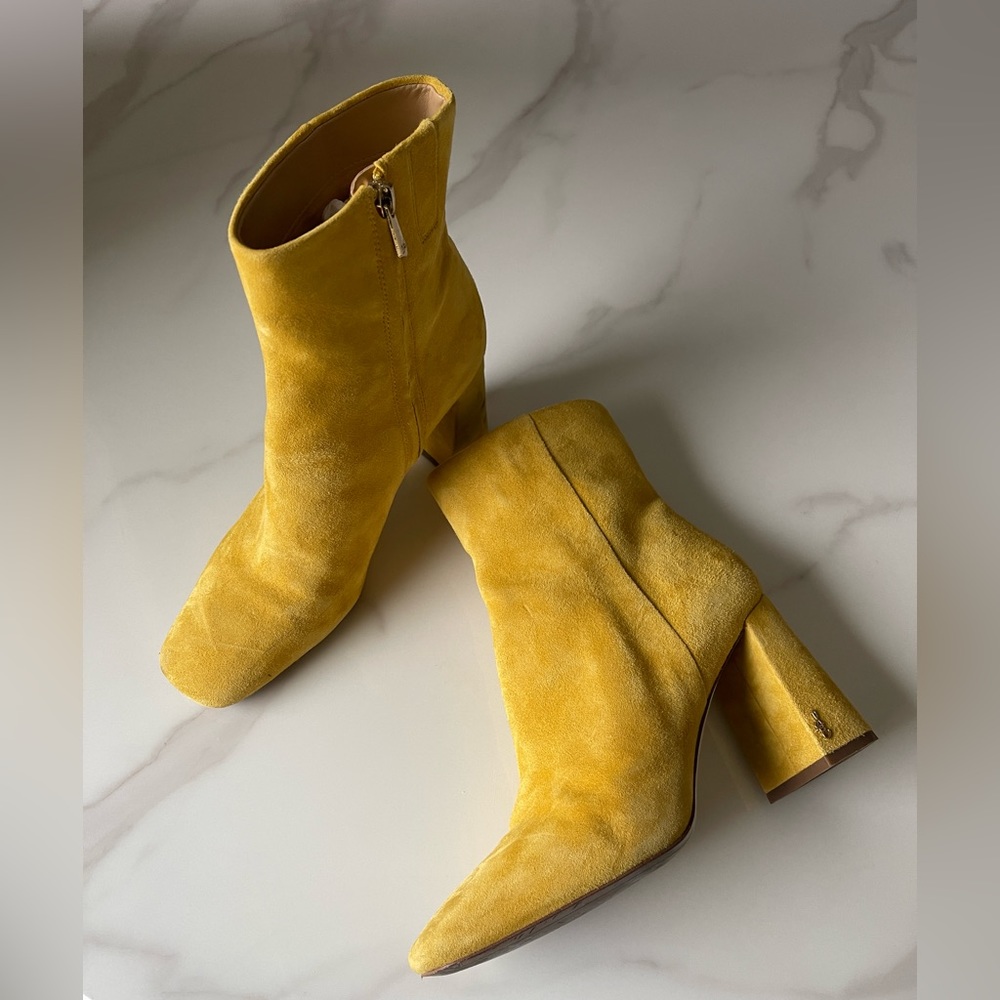 Sam Edelman yellow suede Codie boots